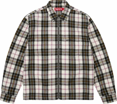 Supreme Metallic Flannel Zip Up Shirt