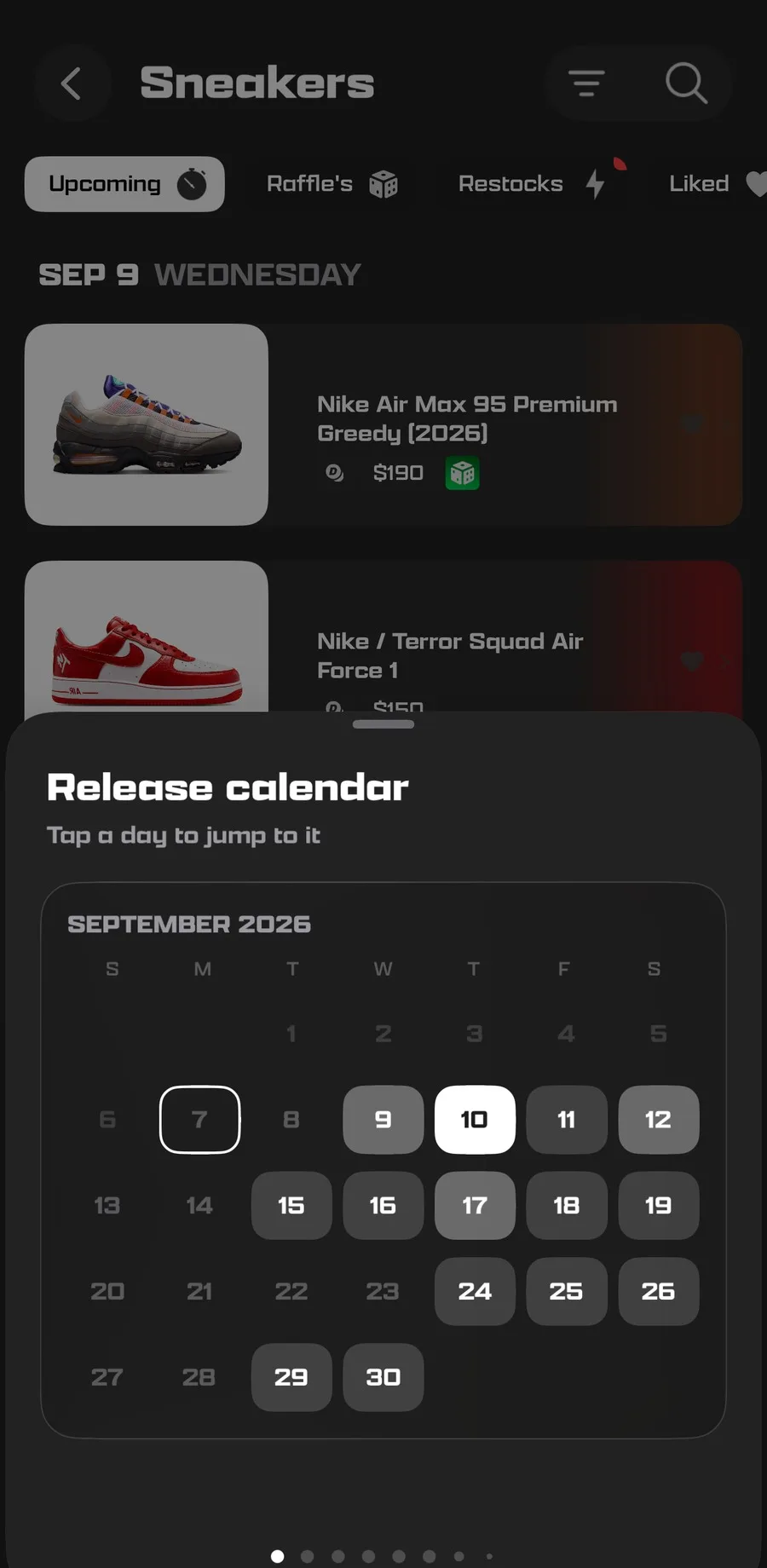 Droplist app release calendar